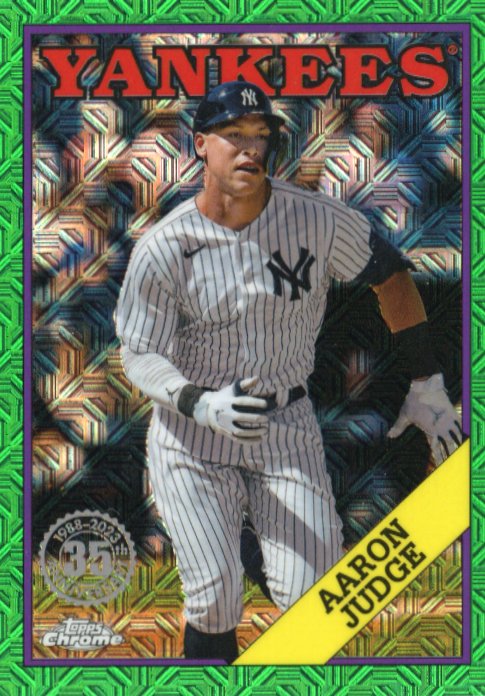 2023 Topps Chrome Aaron Judge 35th Anniversary # T88CU-11 - Green Mojo #/99