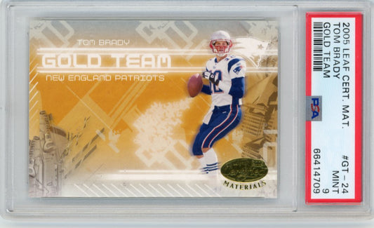 2005 Leaf Certified Materials Tom Brady Gold Team #GT-24 - #/750 PSA 9 Patriots