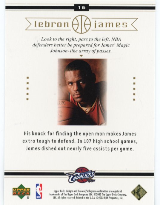 2003/04 Upper Deck LeBron James The Magic Touch #16 - Cavaliers