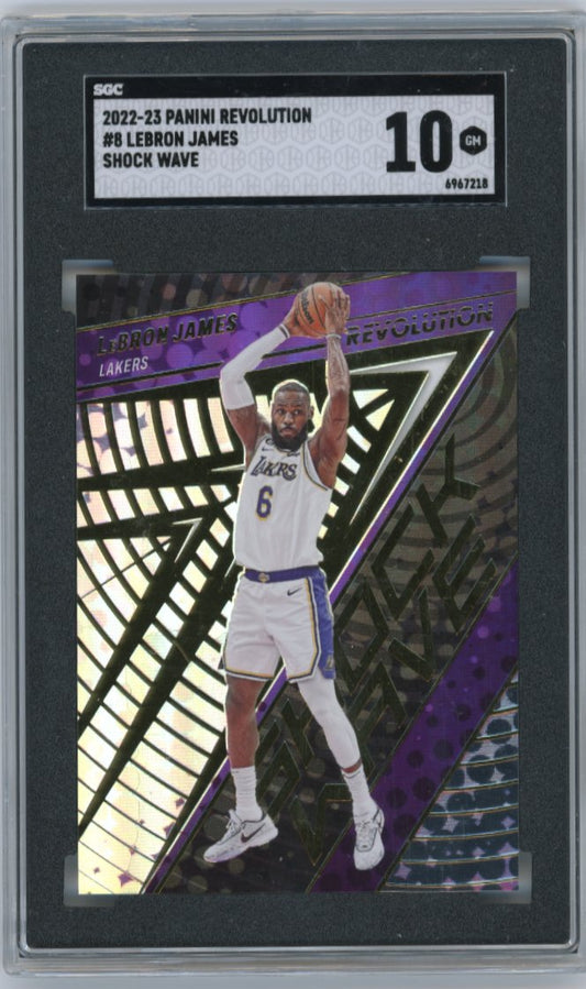 2022/23 Panini Revolution LeBron James #8 - Shock Wave SGC 10 Lakers