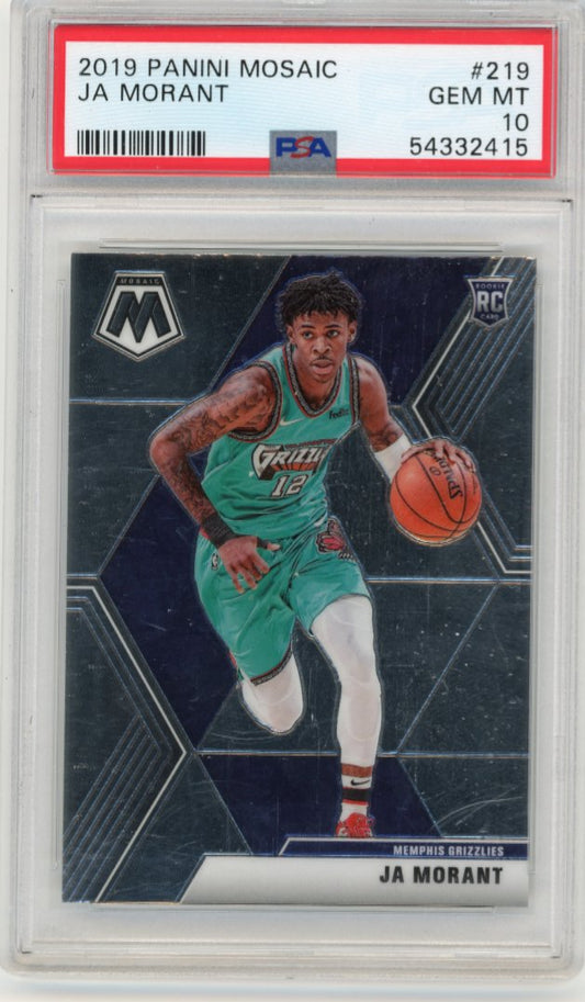 2019/20 Panini Mosaic Ja Morant RC #219 - PSA 10 Grizzlies