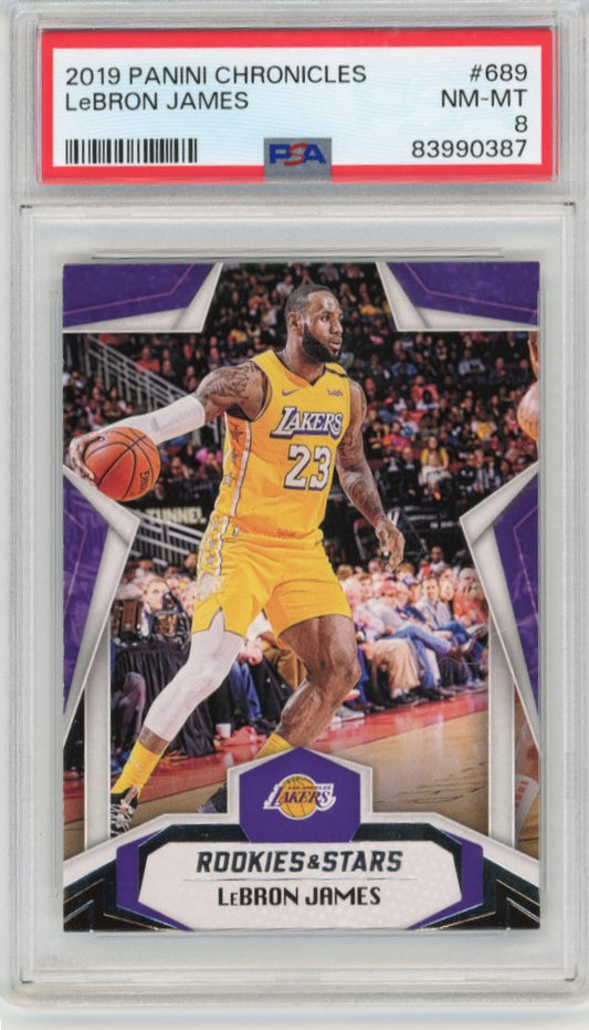 2019/20 Panini Chronicles Rookies & Stars LeBron James #689 - PSA 8 Lakers