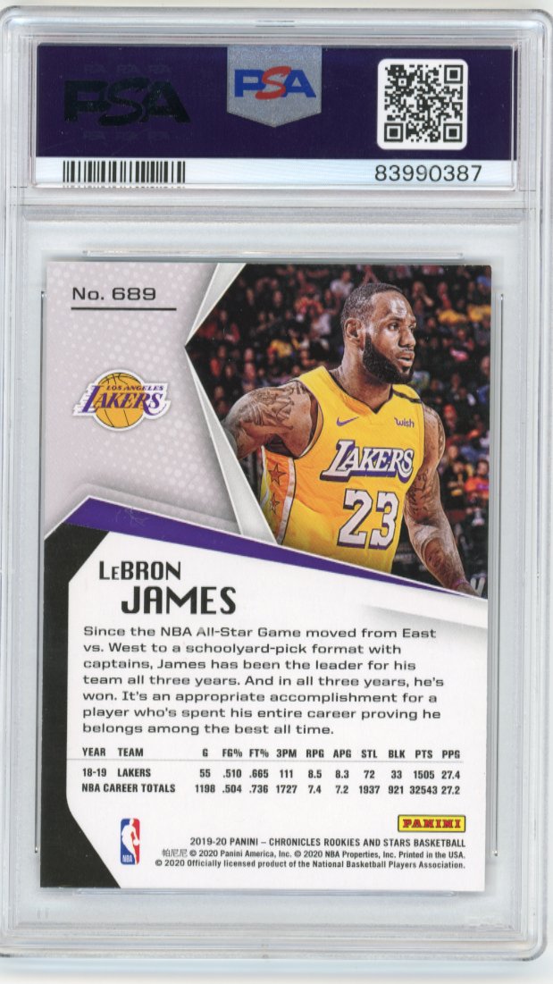 2019/20 Panini Chronicles Rookies & Stars LeBron James #689 - PSA 8 Lakers