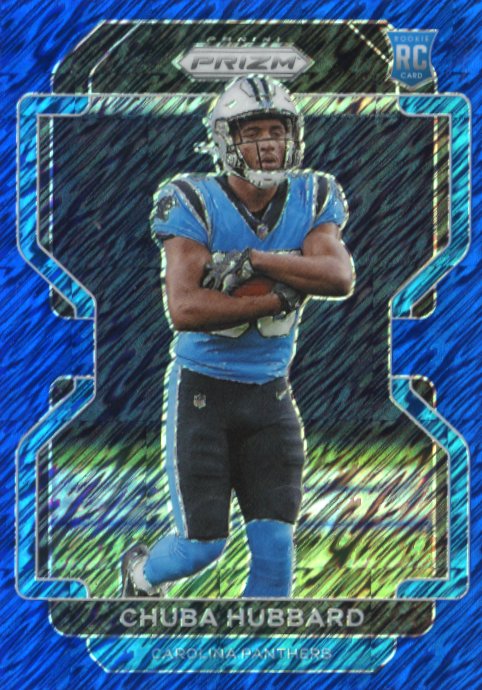 2021 Panini Prizm Chuba Hubbard RC #355 - #/25 Blue Prizm