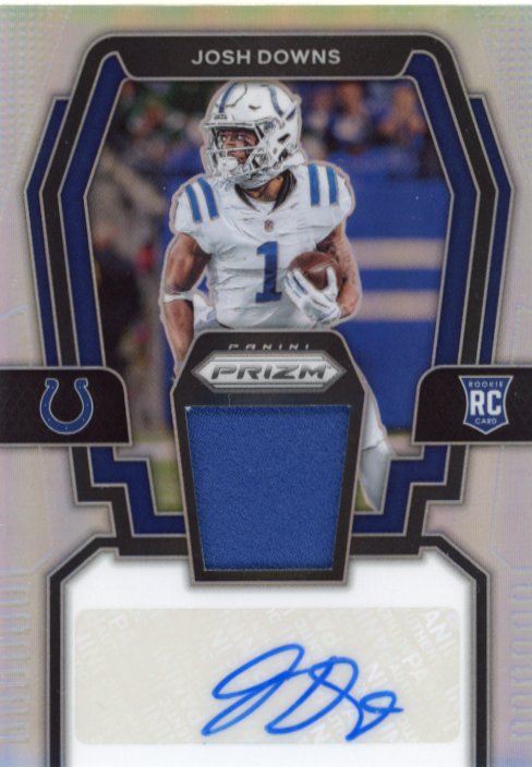 2023 Panini Prizm Josh Downs RC #RPA-JD - Silver Autograph Relic #/99 Colts