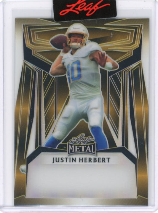 Leaf Metal Justin Herbert Unsigned Proof - 1/1 Chargers