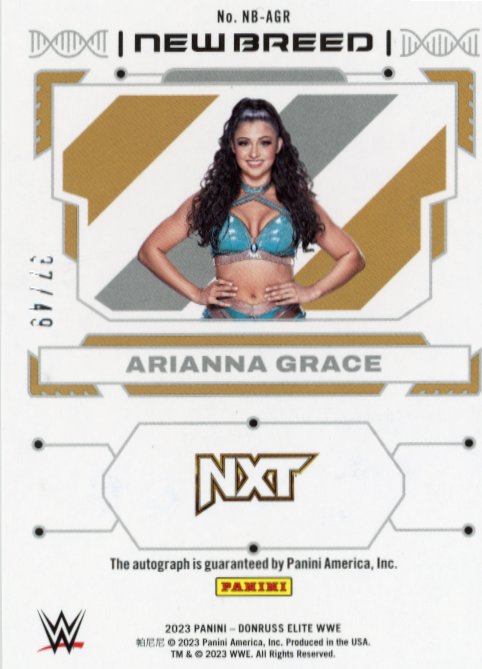 2023 Panini Donruss Elite Arianna Grace New Breed RC #NB-AGR - Red Autograph #/49