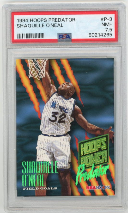 1994 Skybox NBA Hoops Shaquille O'Neal Hoops Power Predator #P-3 - PSA 7.5 Magic