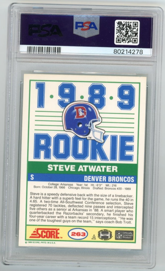 1989 Score Steve Atwater RC #263 - PSA 9 Broncos