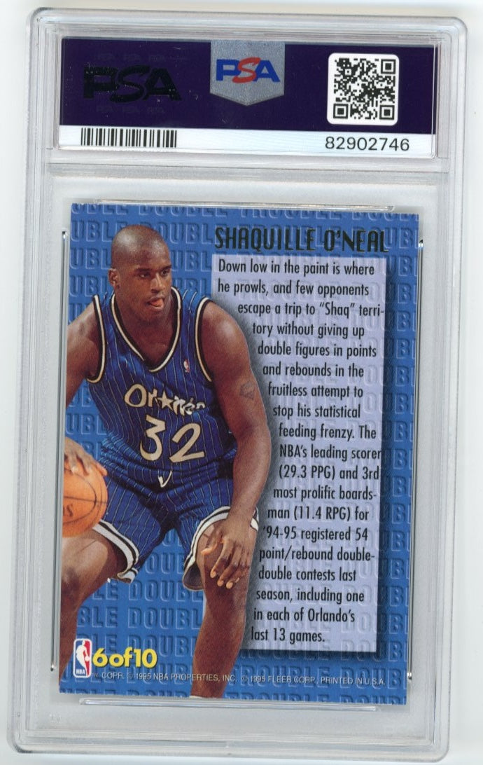 1995/96 Fleer Ultra Shaquille O'Neal Double Trouble #6 - PSA 8 Magic