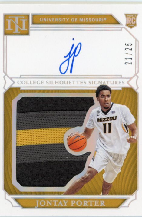 2019 Panini National Treasures Collegiate Jontay Porter RC #102 - Patch Autograph #/25