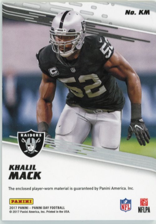 2017 Panini Day Khalil Mack #KM - Patch #/10 Raiders