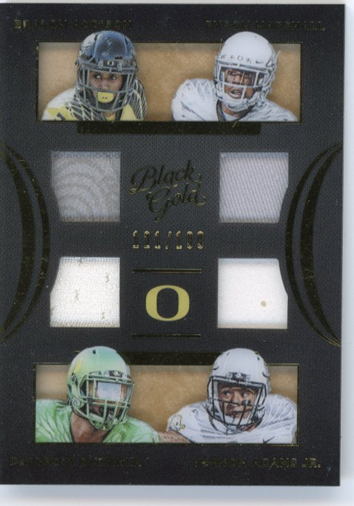 2016 Panini Black Gold Bralon Addison Byron Marshall DeForest Buckner Vernon Adams Jr #15 - Quad Patch #/199 Oregon