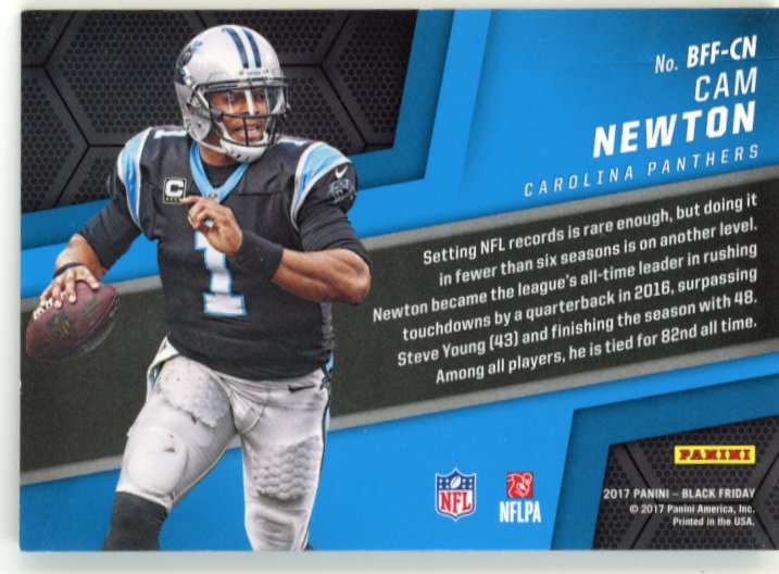 2017 Panini Black Friday Cam Newton #BFF-CN - Jumbo Patch Panthers