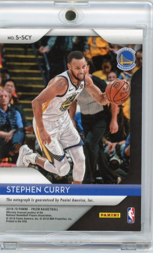 2018/19 Panini Prizm Stephen Curry #S-SCY - Autograph Warriors