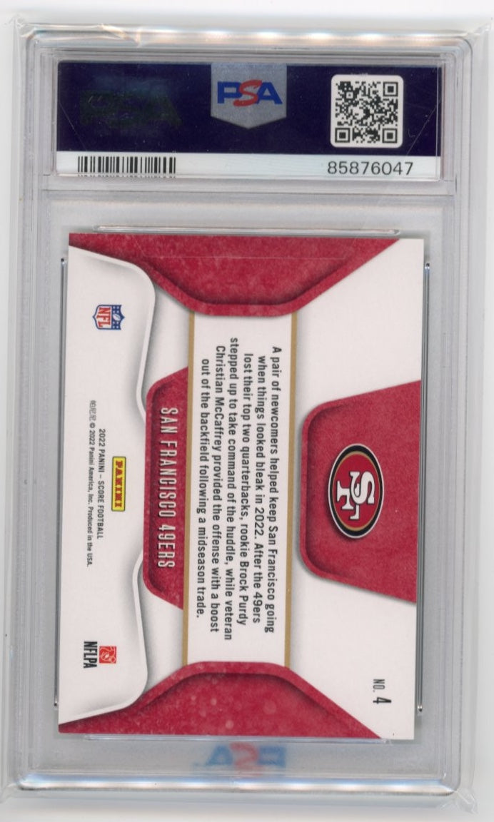 2023 Panini Score Brock Purdy Huddle Up #3 - Autograph PSA 9 49ers