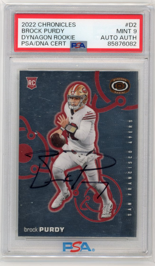 2022 Panini Chronicles Dynagon Brock Purdy RC #D-2 - Autograph PSA 9 49ers