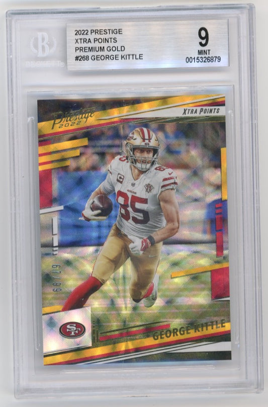 2022 Panini Prestige George Kittle Xtra Points #268 - Premium Gołd #/99 Beckett 9 49ers