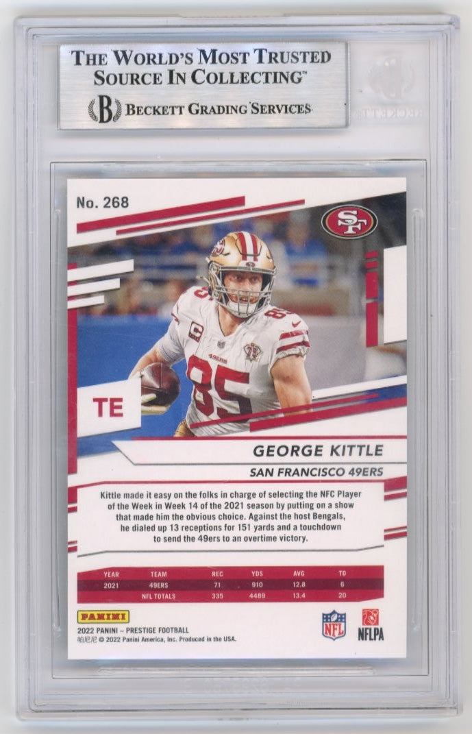 2022 Panini Prestige George Kittle Xtra Points #268 - Premium Gołd #/99 Beckett 9 49ers