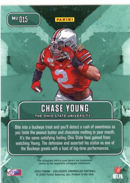 2020 Panini Collegiate Chronicles Chase Young #D15 - Downtown Ohio State