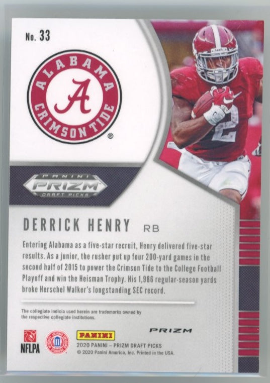 2020 Panini Prizm Draft Picks Derrick Henry #33 - Snakeskin Alabama