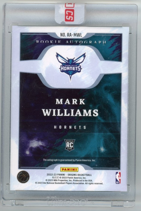 2022/23 Panini Origins Mark Williams RC #RA-MWL - Autograph Hornets