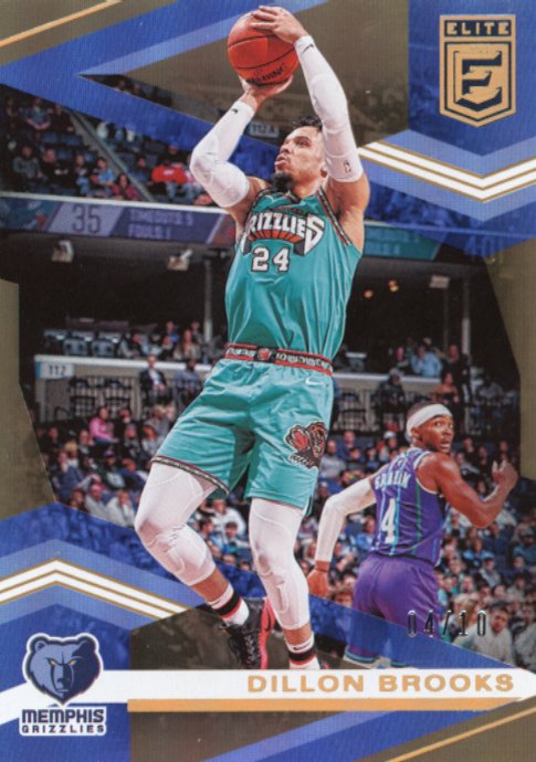 2019/20 Panini Donruss Elite Dillon Brooks #6 - Gold #/10 Grizzlies