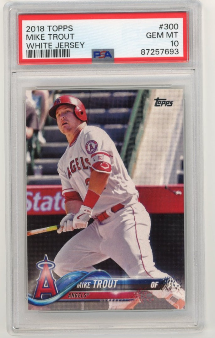 2018 Topps Mike Trout White Jersey #300 - PSA 10 Angels