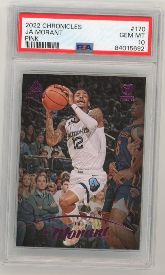 2022 Panini Chronicles Luminance Ja Morant #170 - Pink PSA 10 Grizzlies