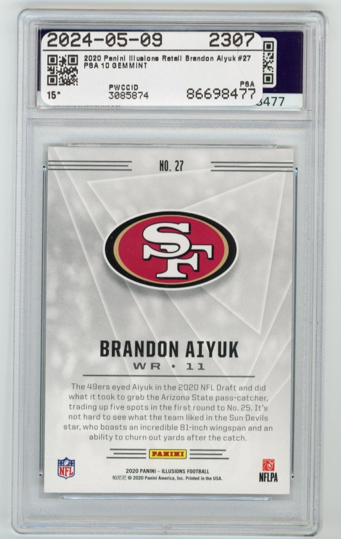 2020 Panini Illusions Brandon Aiyuk RC #27 - Retail Exclusive PSA 10 49ers