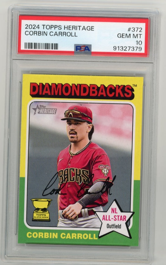 2024 Topps Heritage Corbin Carroll #372 - PSA 10 Diamondbacks