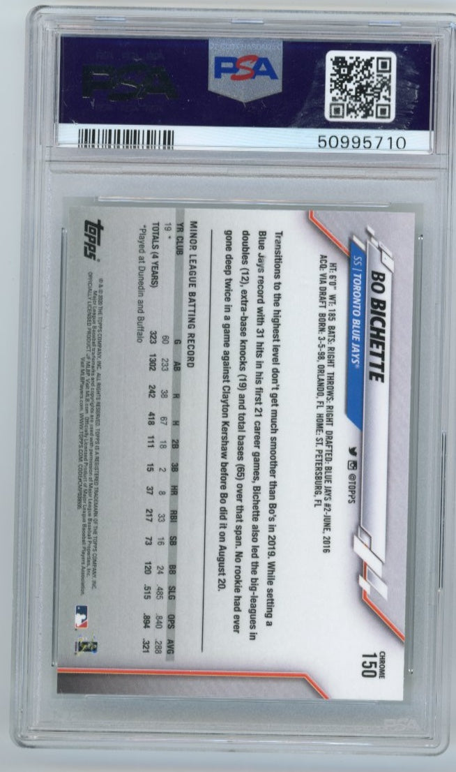 2020 Topps Chrome Bo Bichette RC #150 - PSA 10 Blue Jays