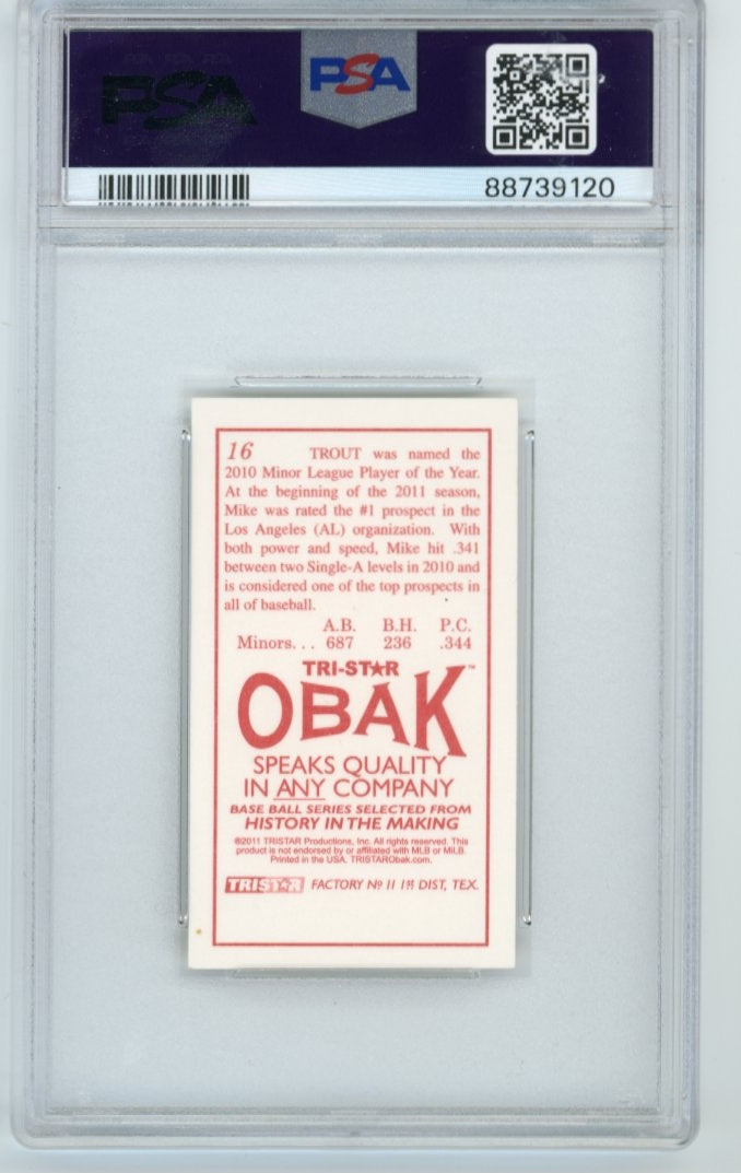 2011 Tristar Obak Mike Trout RC #16 - PSA 8 Angels