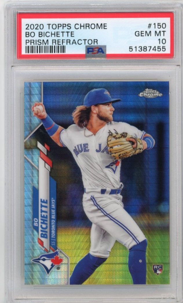 2020 Topps Chrome Bo Bichette RC #150 - Prism Refractor PSA 10 Blue Jays