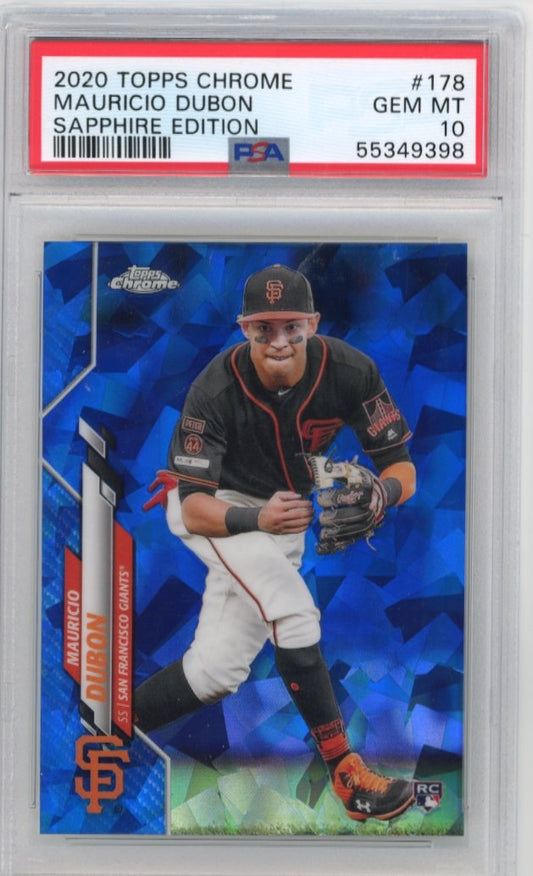 2020 Topps Chrome Mauricio Dubon RC #178 - Sapphire PSA 10 Giants