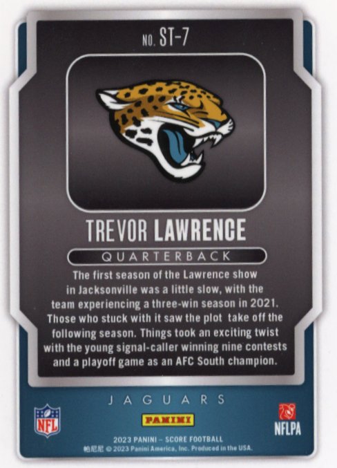 2023 Panini Score Trevor Lawrence Showtime #ST-7 - Case Hit Jaguars