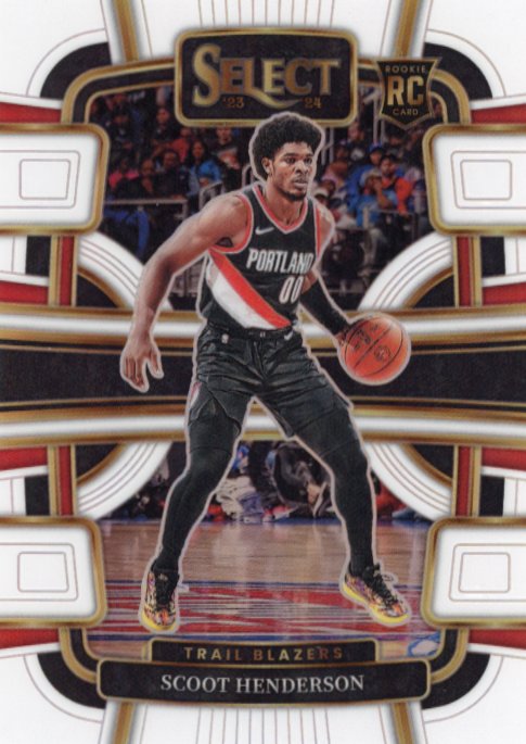 2023/24 Panini Select Scoot Henderson RC #77 - White #/149 Trail Blazers