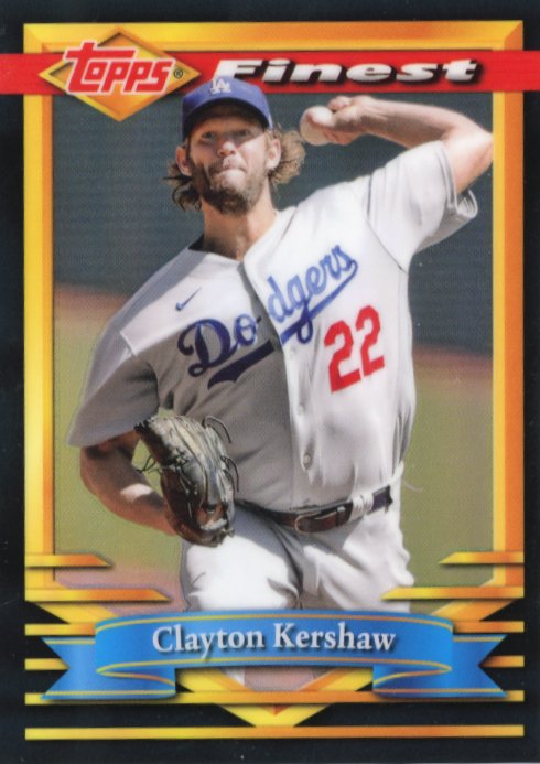 2021 Topps Finest Clayton Kershaw #189 - Black #/25 Dodgers