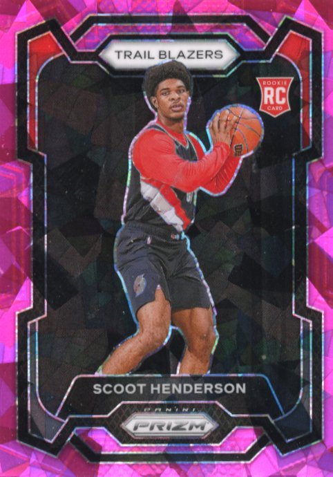 2023/24 Panini Prizm Scoot Henderson RC #141 - Pink Cracked Ice Trail Blazers