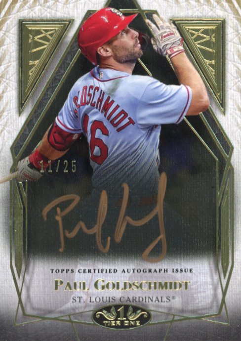 2022 Topps Tier One Paul Goldschmidt #T1A-PG - Autograph #/25 Cardinals
