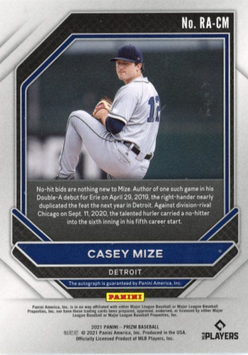 2021 Panini Prizm Casey Mize Rookie Autographs RC #RA-CM - Autograph Tigers