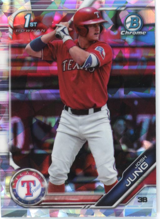 2019 Topps Bowman Chrome Josh Jung 1st Bowman #BDC-7 - Cracked Ice Rangers