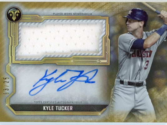 2020 Topps Triple Threads Kyle Tucker #ASJR-KT - Autograph Relic Gold #/25 Astros