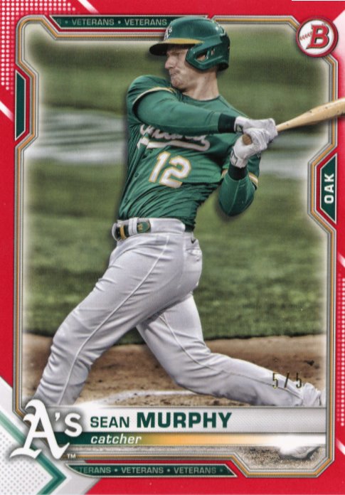 2021 Topps Bowman Sean Murphy #76 - Red #/5 A's