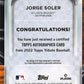 2022 Topps Tribute Jorge Soler #TA-JSO - Autograph Blue #/150 Braves