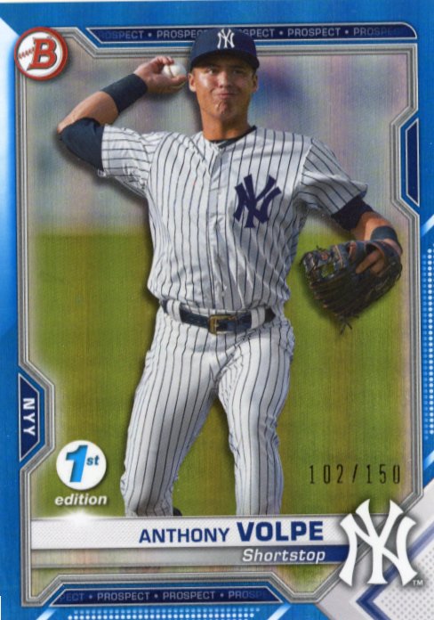 2021 Topps Bowman Anthony Volpe 1st Edition #BFE-85 - Blue #/150 Yankees