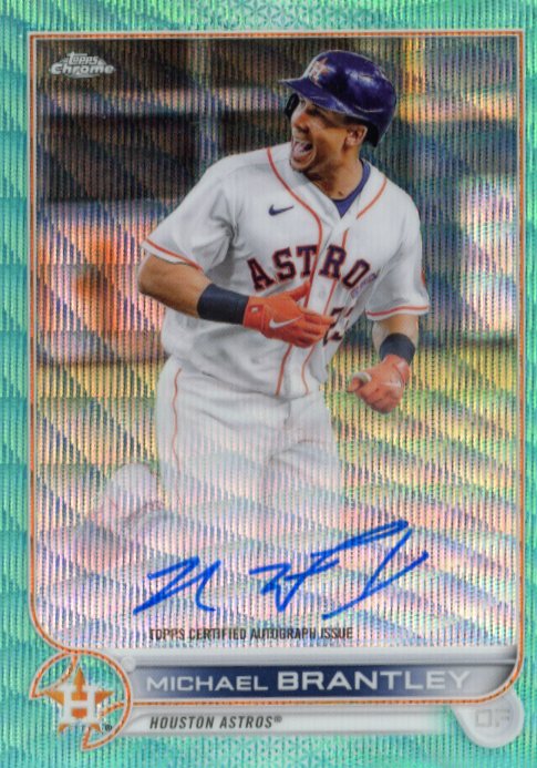2022 Topps Chrome Michael Brantley #CVA-MB - Autograph Teal #/199 Astros