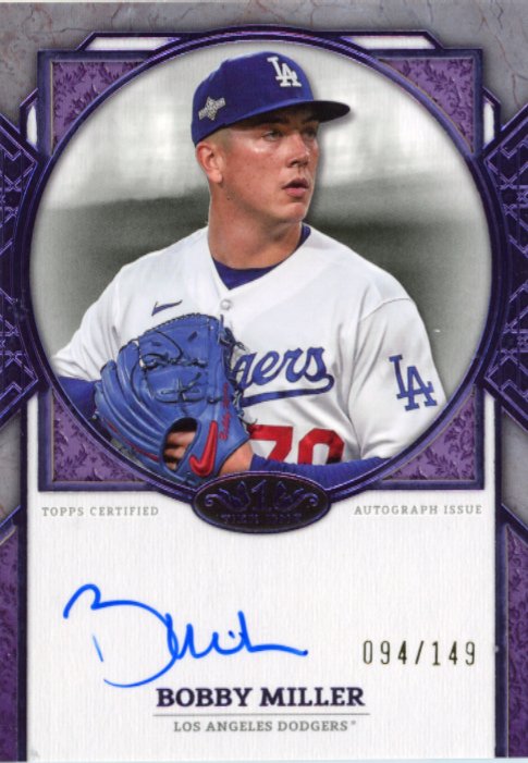 2024 Topps Tier One Bobby Miller #NLA-BM - Autograph Purple #/149 Dodgers