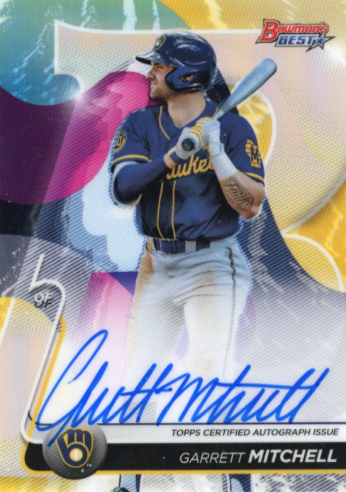 2020 Topps Bowman's Best Garrett Mitchell #B20-GM - Refractor Autograph Brewers