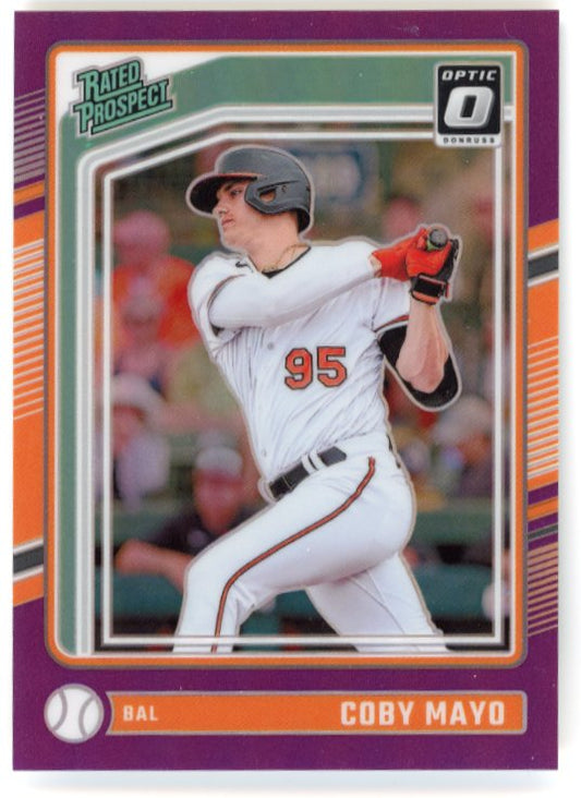 2024 Panini Donruss Optic Coby Mayo #144 - #/49 Purple Orioles